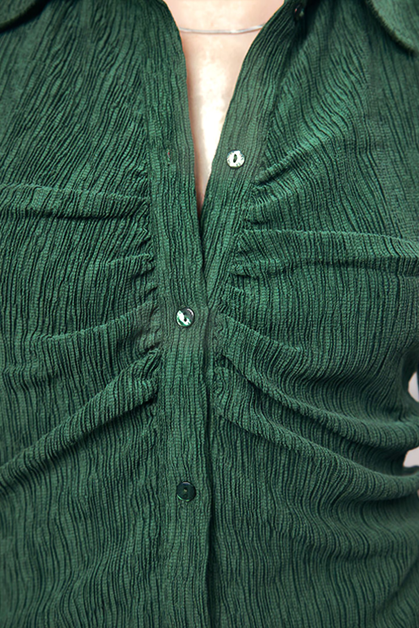 CANDICE PLISSÉ SHIRT DEEP EMERALD 5