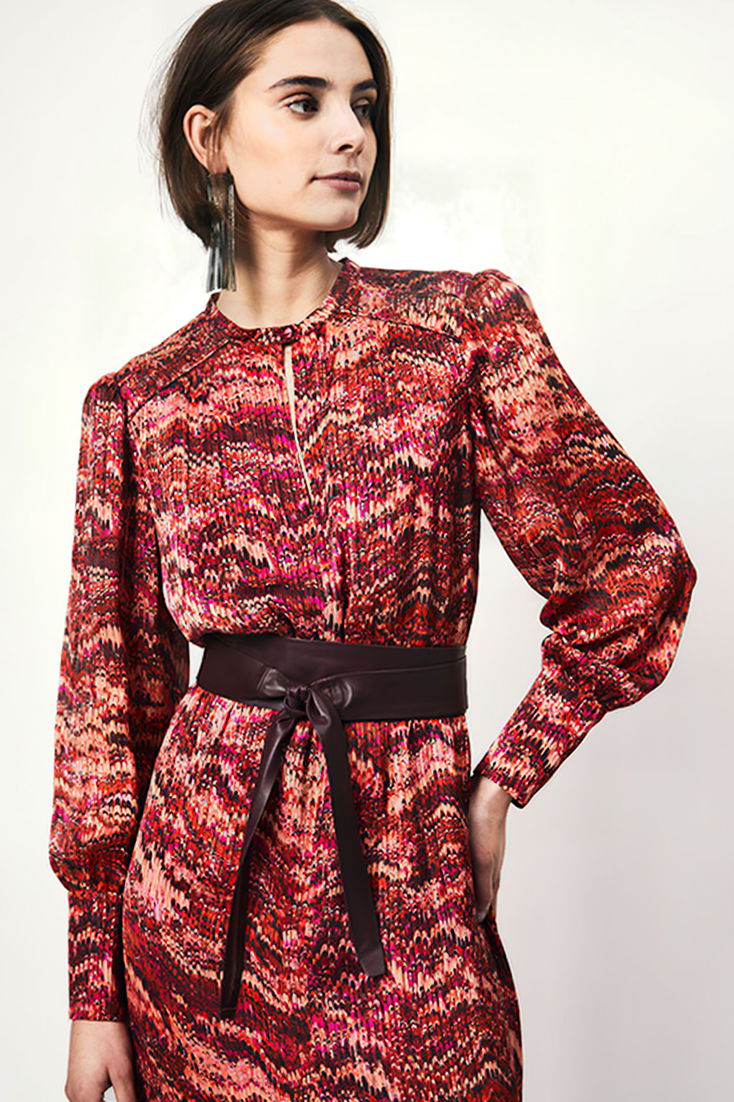SHADOW PRINTED MIDI DRESS MULTICOLOUR 4