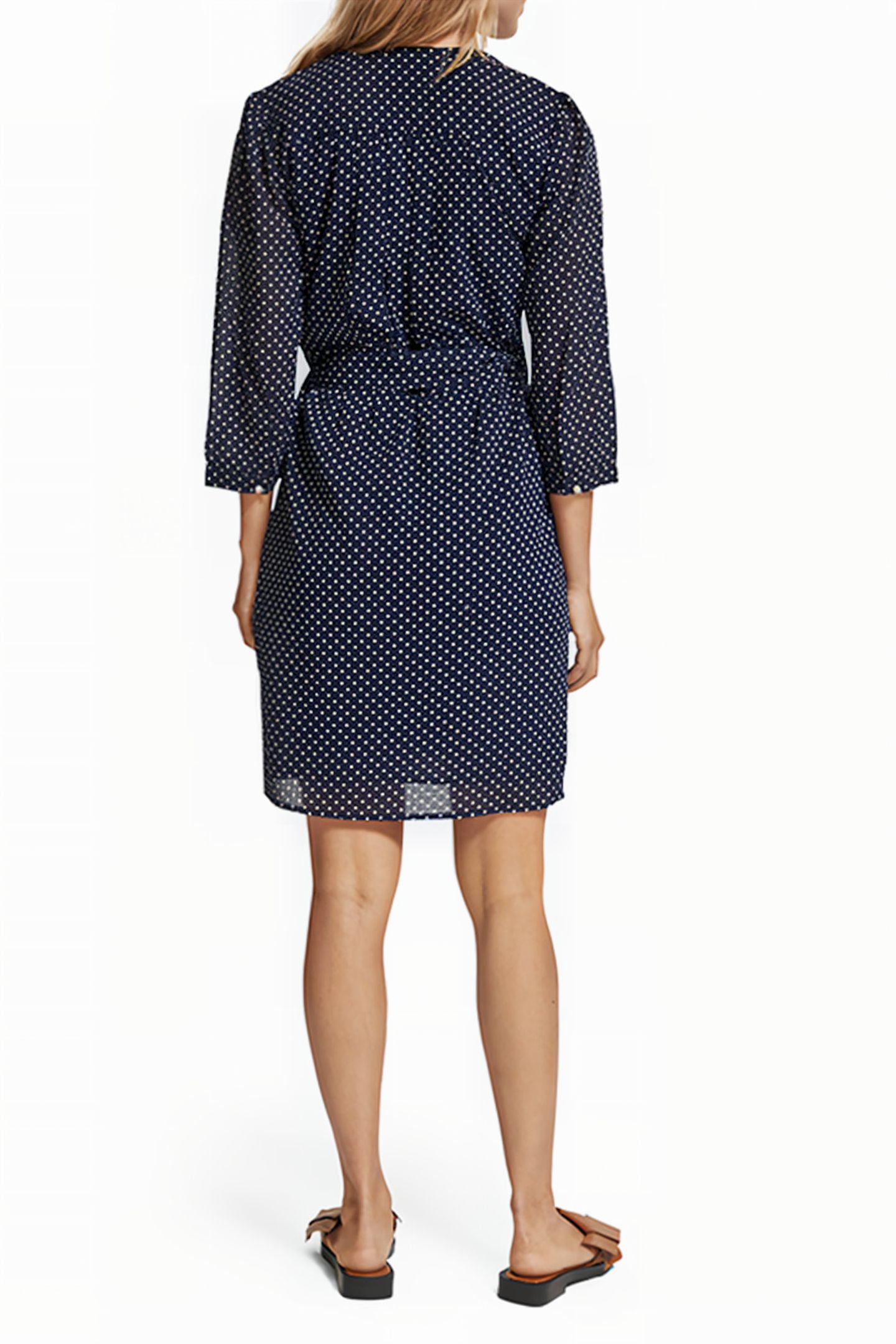 MINI WRAP DRESS POLKA NAVY BLUE 3