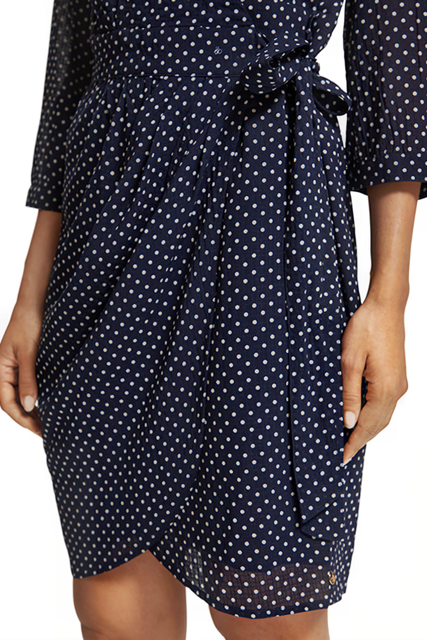 MINI WRAP DRESS POLKA NAVY BLUE 7