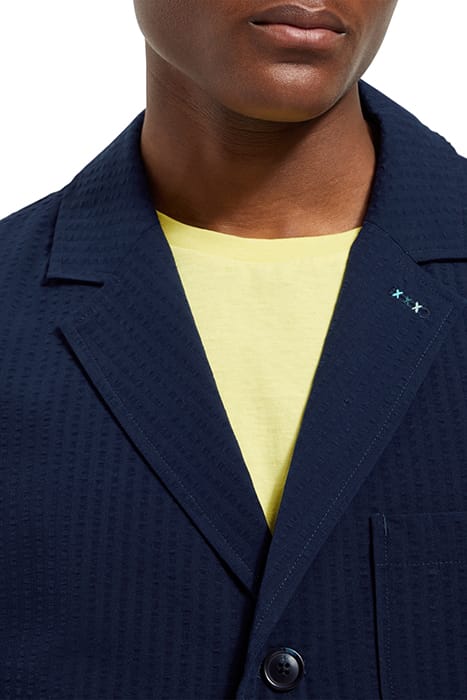 UNCONSTRUCTED SEERSUCKER BLAZE NAVY BLUE 7
