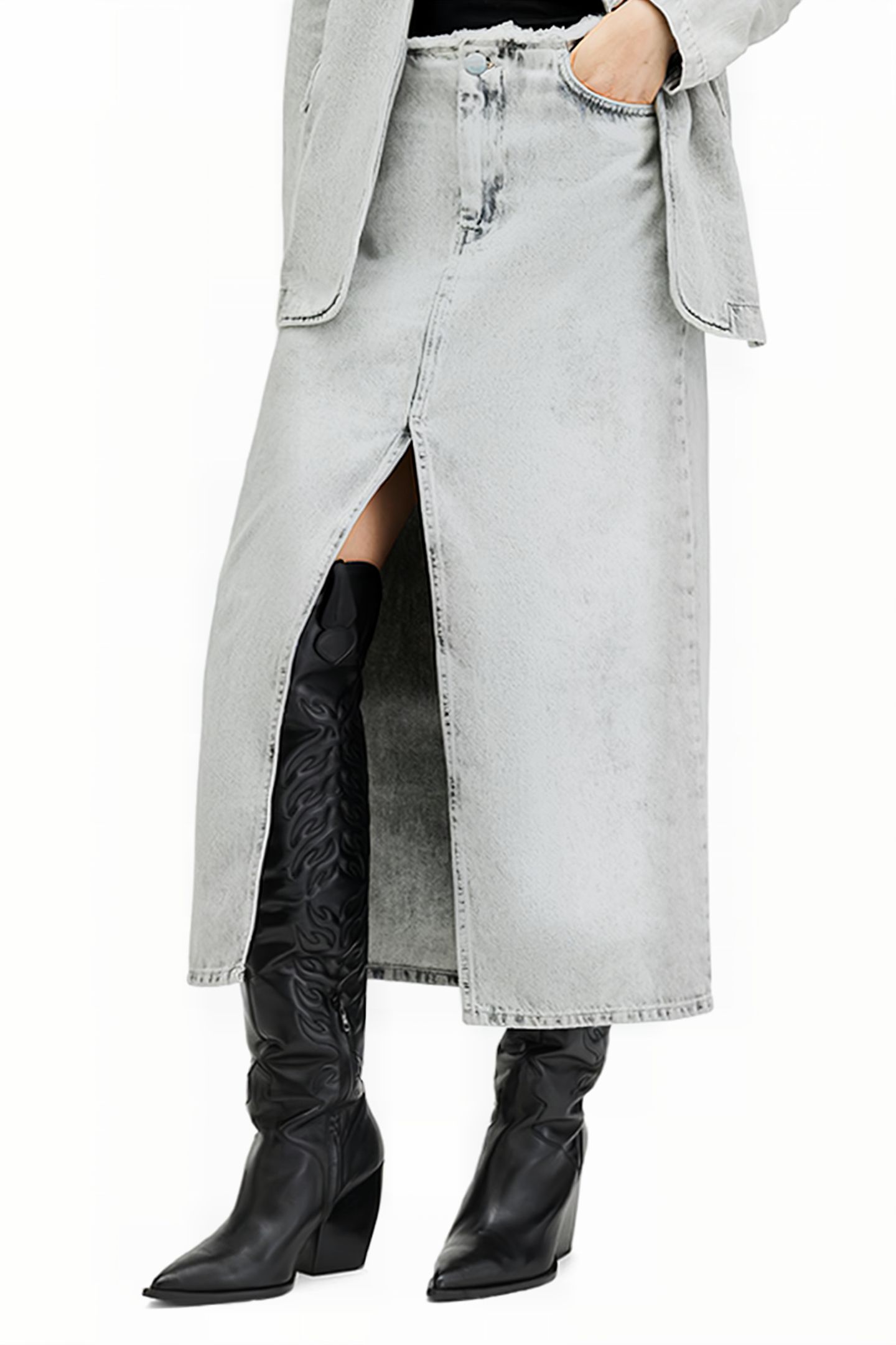 HONOR MAXI SKIRT SNOW GREY 1