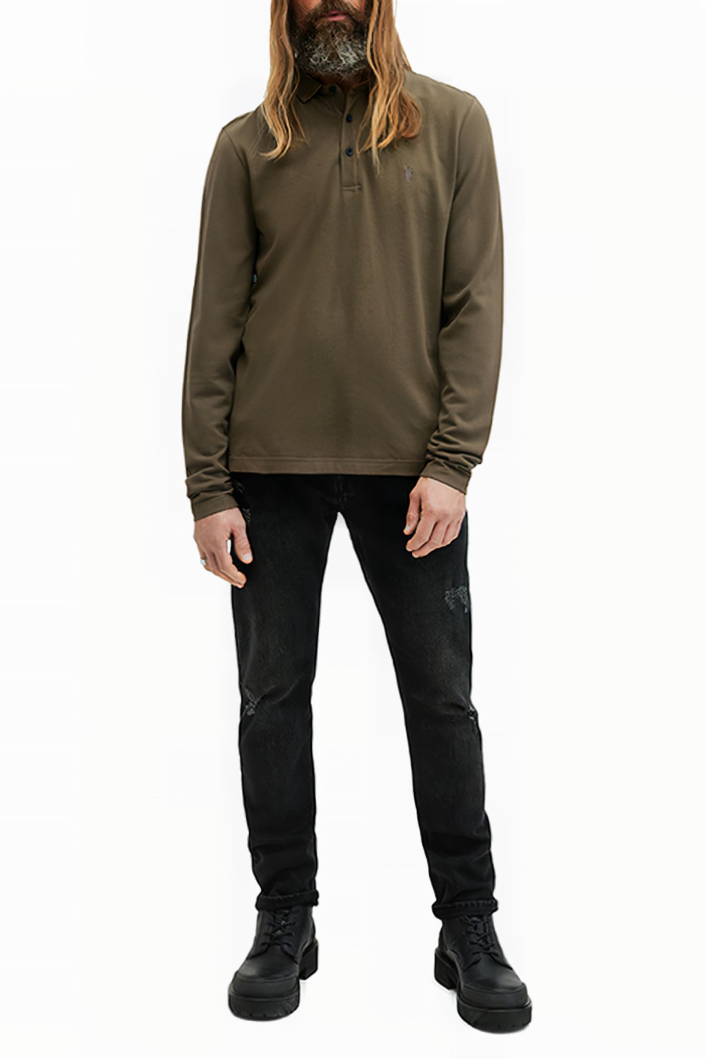 REFORM LS POLO ASH KHAKI GREEN 3