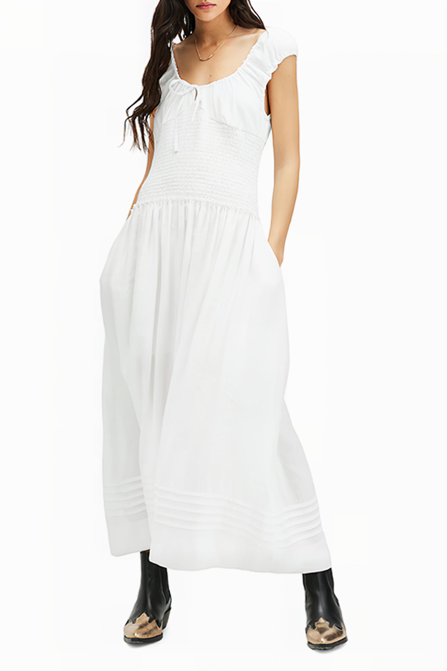 ELIZA MAXI DRESS CHALK WHITE 1