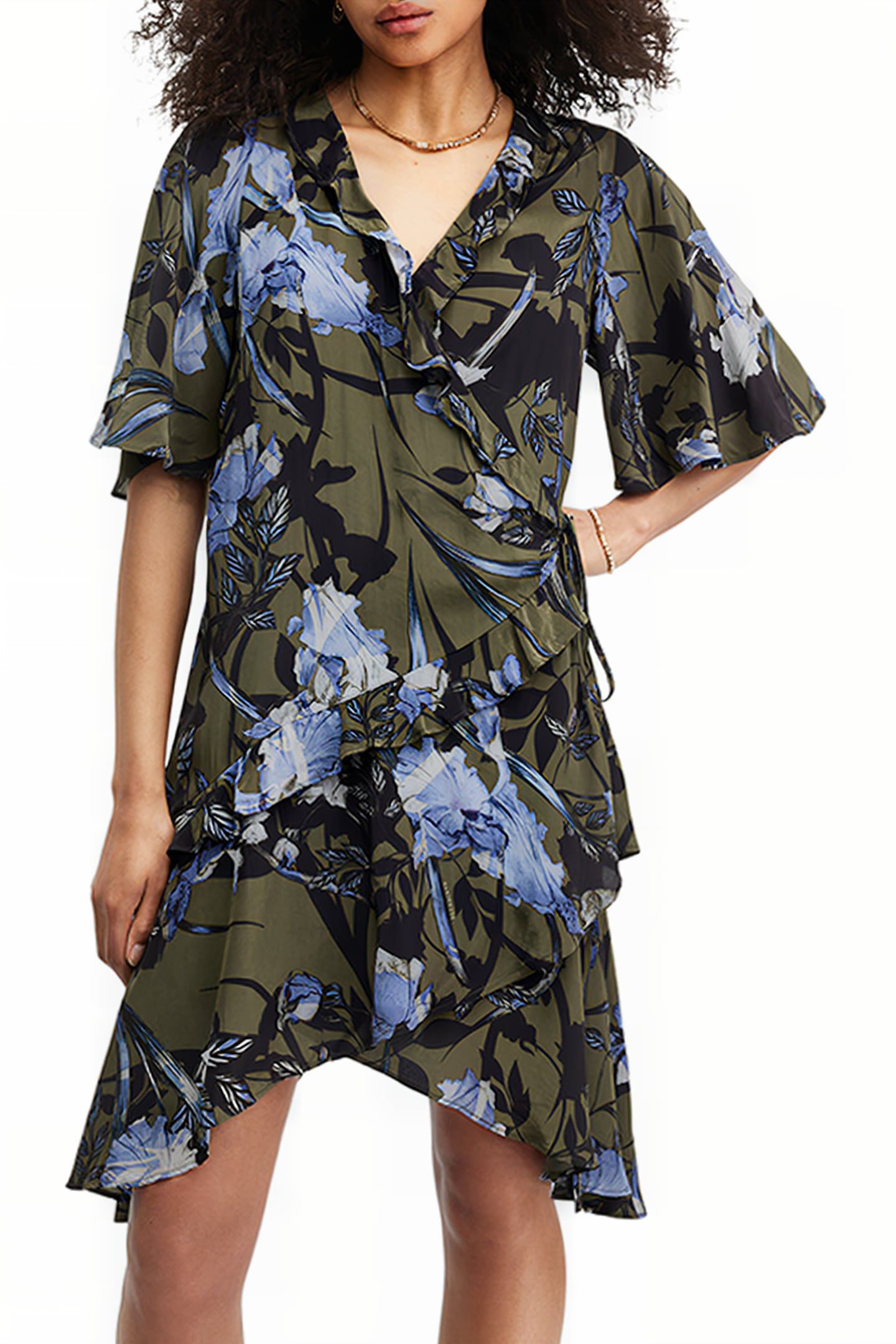 MEAGAN BATU DRESS DEEP KHAKI GREEN 1