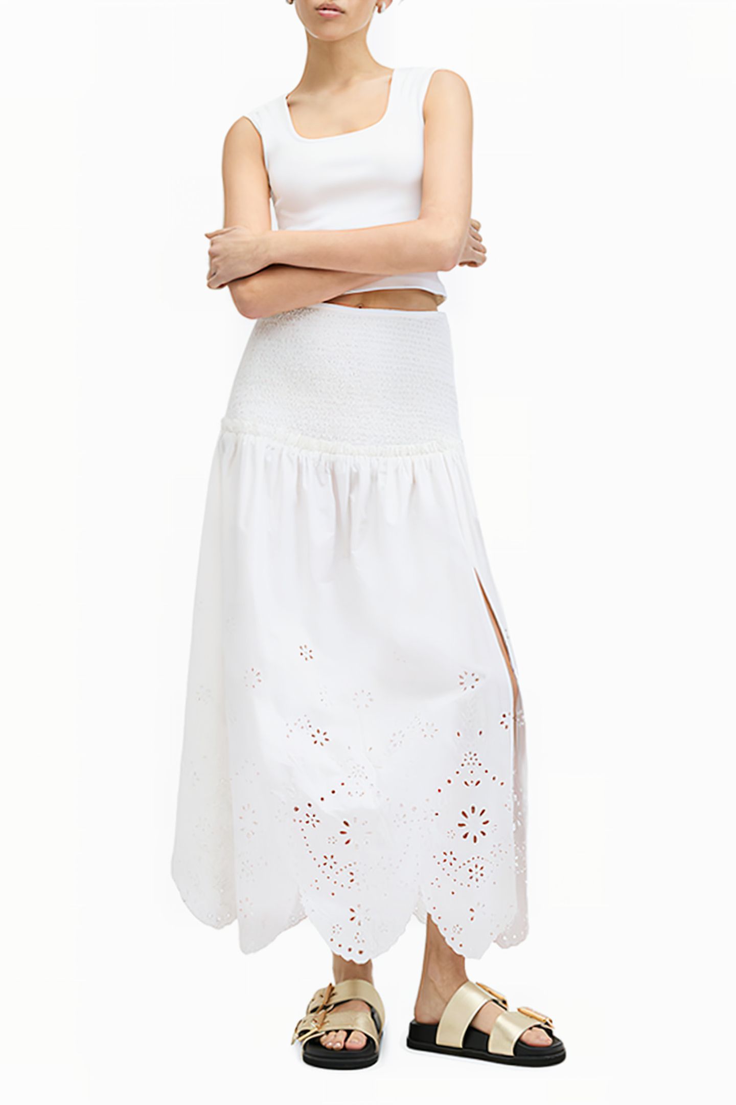ALEX EMB SKIRT OFF WHITE 5