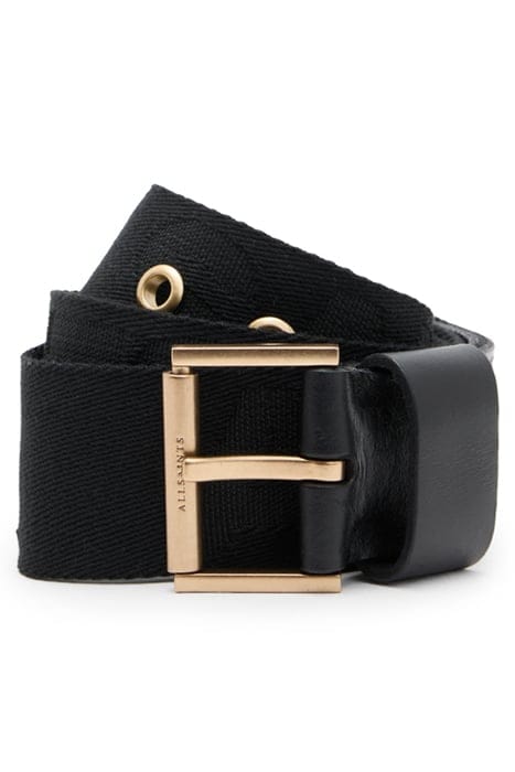 AS WEBBING BELT BLACK/WARM BRASS 1