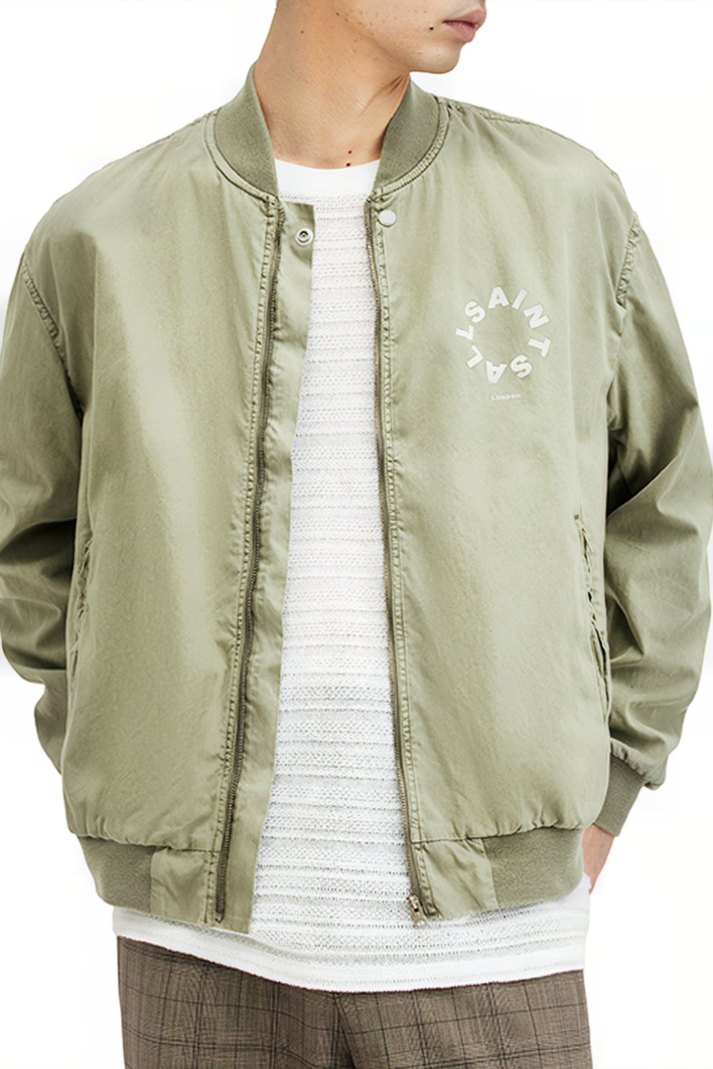 TIERRA FADED BOMBER HERB GREEN 1