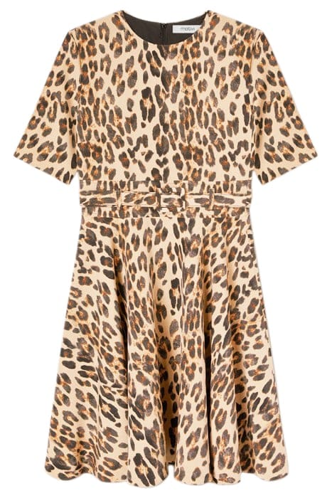 SHORT DRESS WITH ANIMAL PATTERN DRESS NATURAL 3