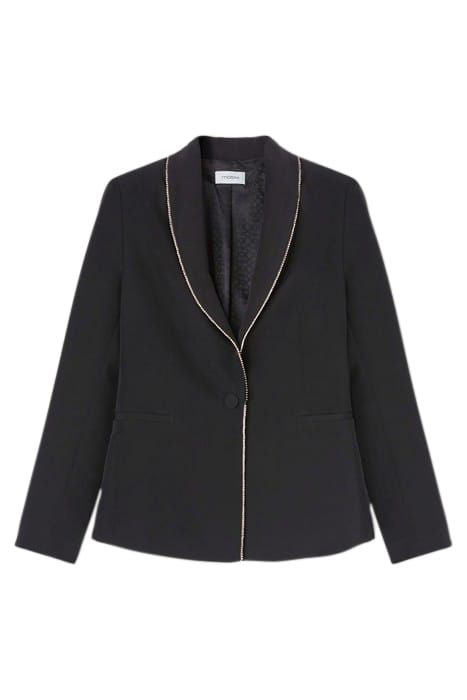 SINGLE-BREASTED BLAZER WITH JEWEL BORDER BLACK 3