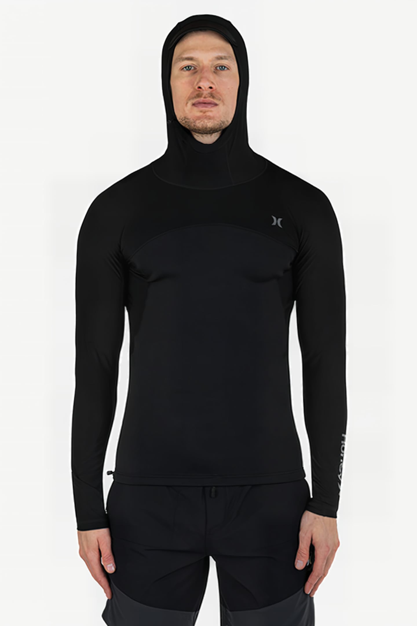 COAST GUARD HOODED SURF TOP BLACK 1
