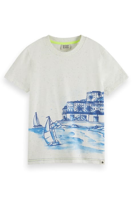 RELAXED-FIT PLACED ARTWORK NEPS T-SHIRT ECRU 1