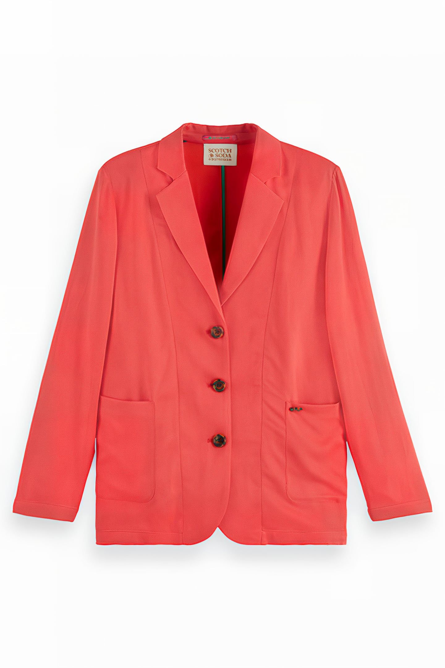 BOXY UNLINED SINGLE BREASTED BLAZER FIERY ROSE 1