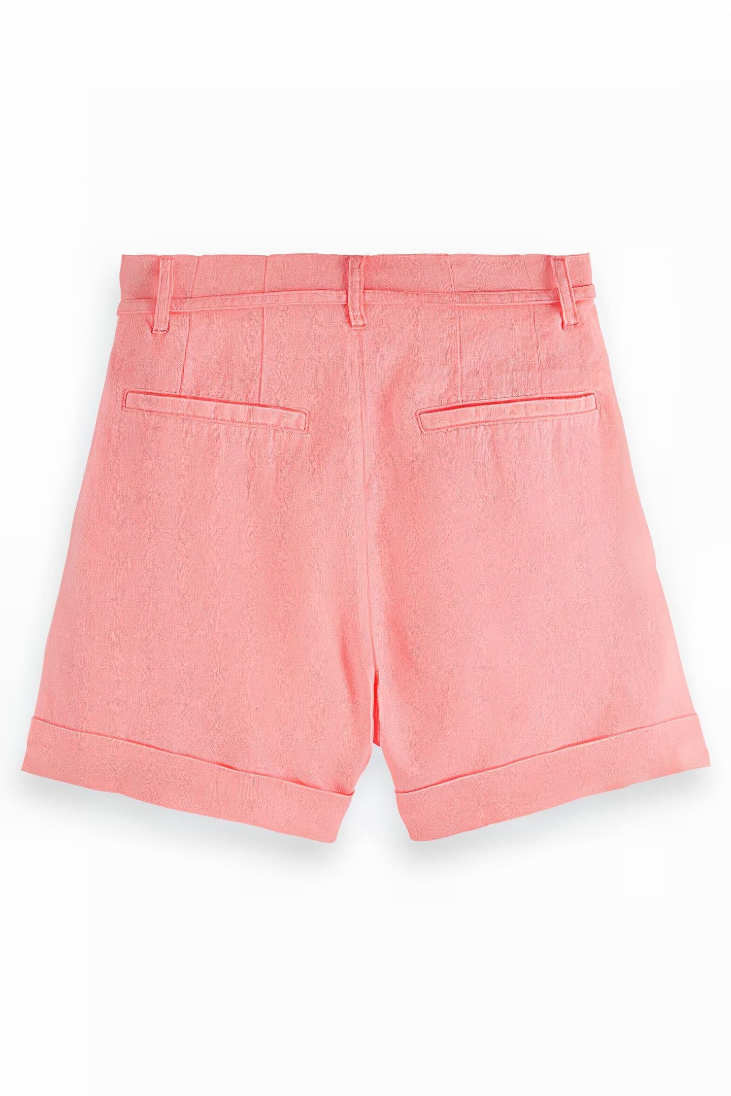 HIGH-RISE LINEN SHORT NEON CORAL 2