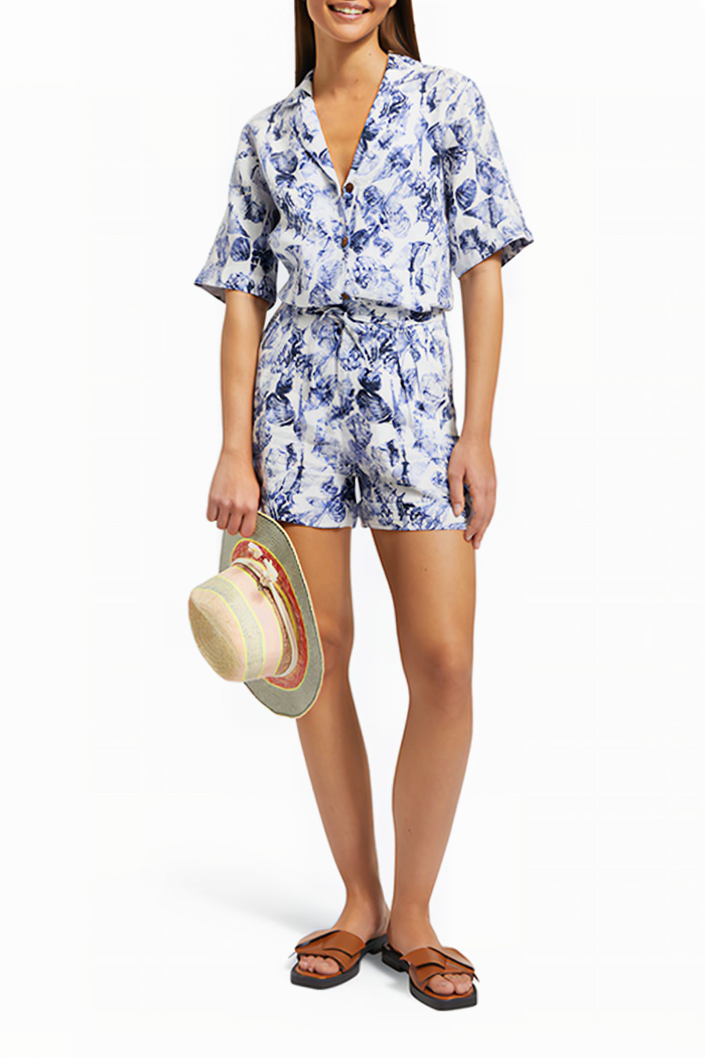 CAMP SHIRT IN LINEN SHELL BATIK BLUE 3