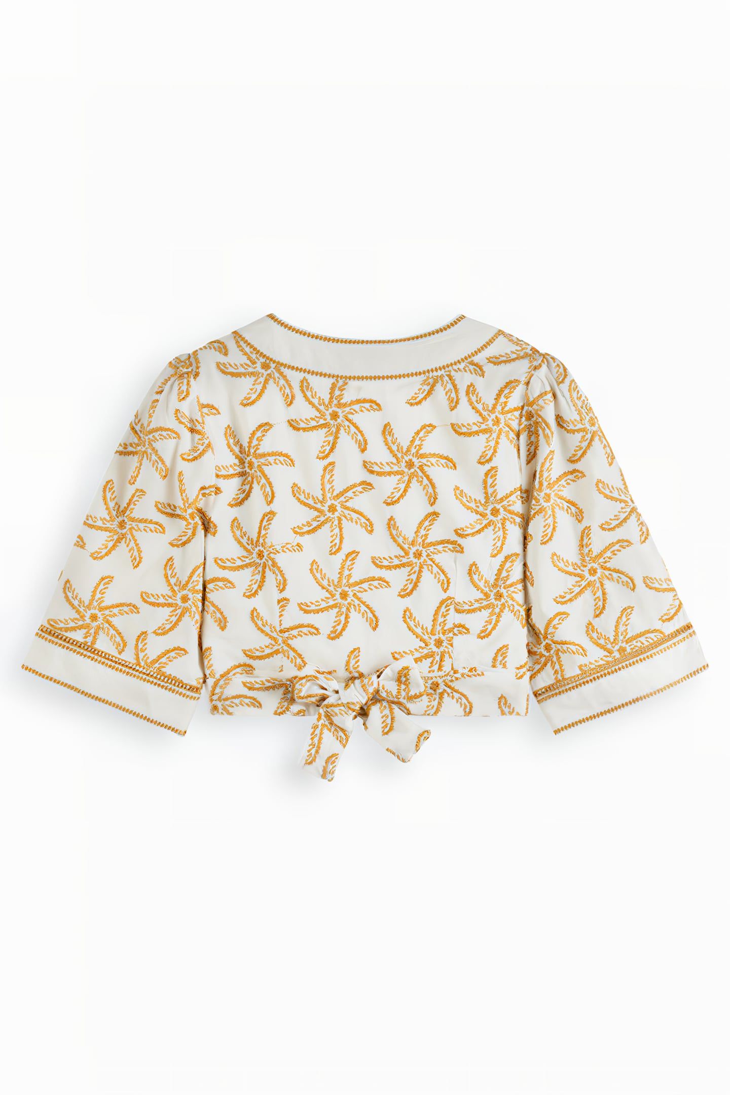 EMBROIDERED LINEN CROP TOP STARFISH EMBROIDERY 2