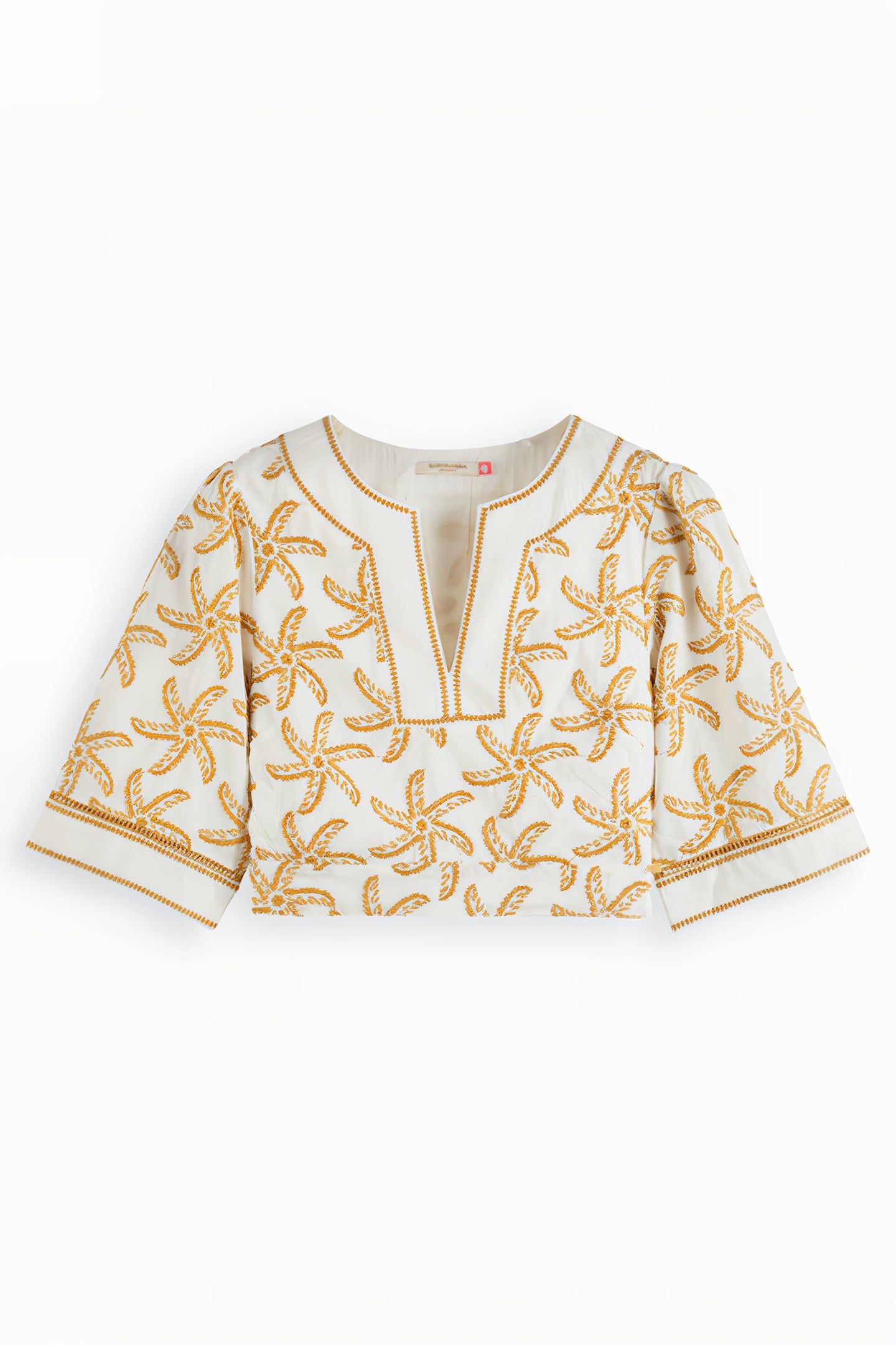 EMBROIDERED LINEN CROP TOP STARFISH EMBROIDERY 1
