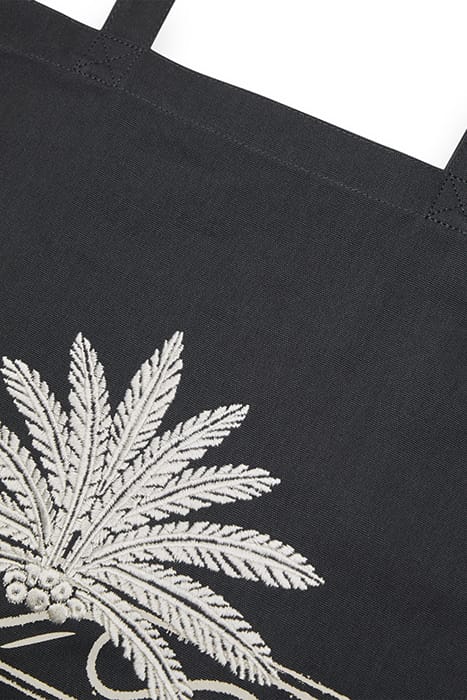 CANVAS TOTE BAG WITH EMBROIDER PALM WAVE BORDER 5