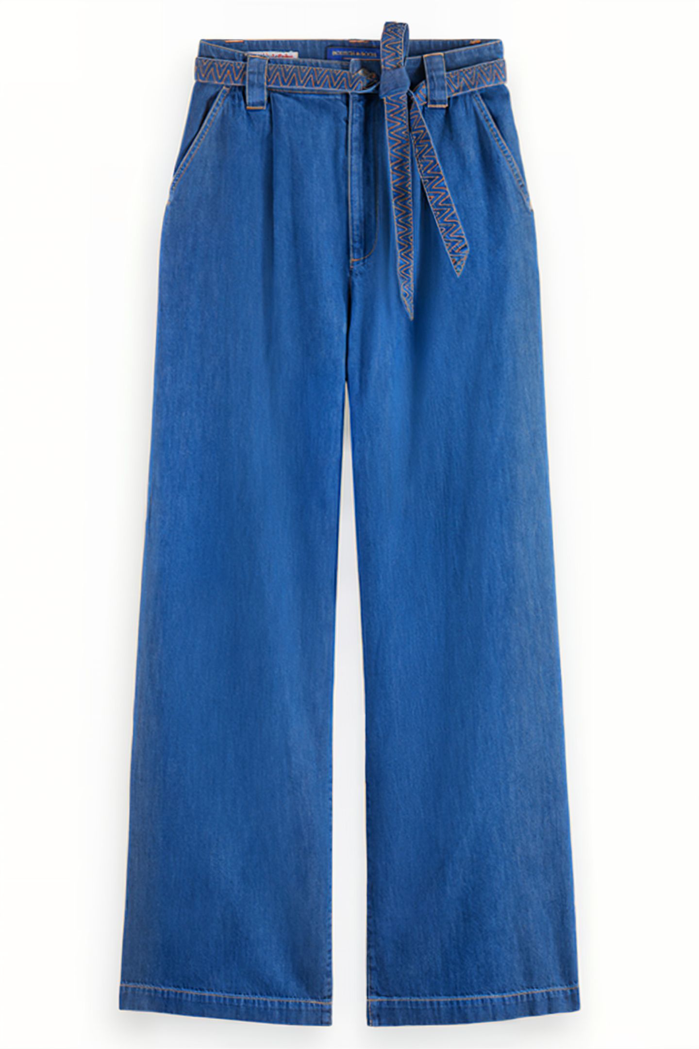 SUMMERY PANT WITH BELT — WASHED INDIGO WASHED INDIGO 3