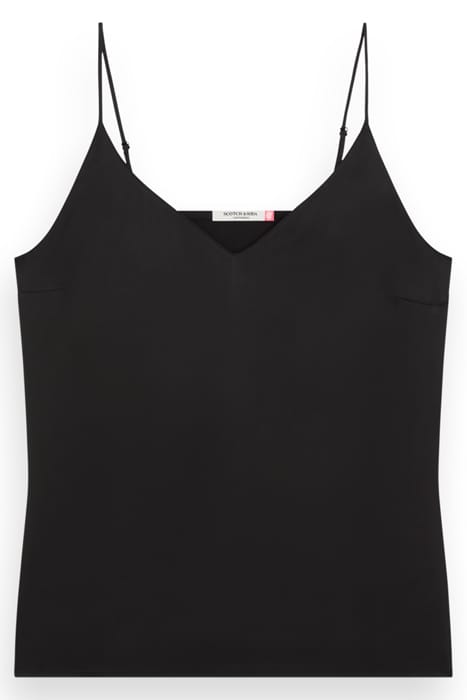CAMISOLE WOVEN FRONT JERSEY BACK BLACK 1