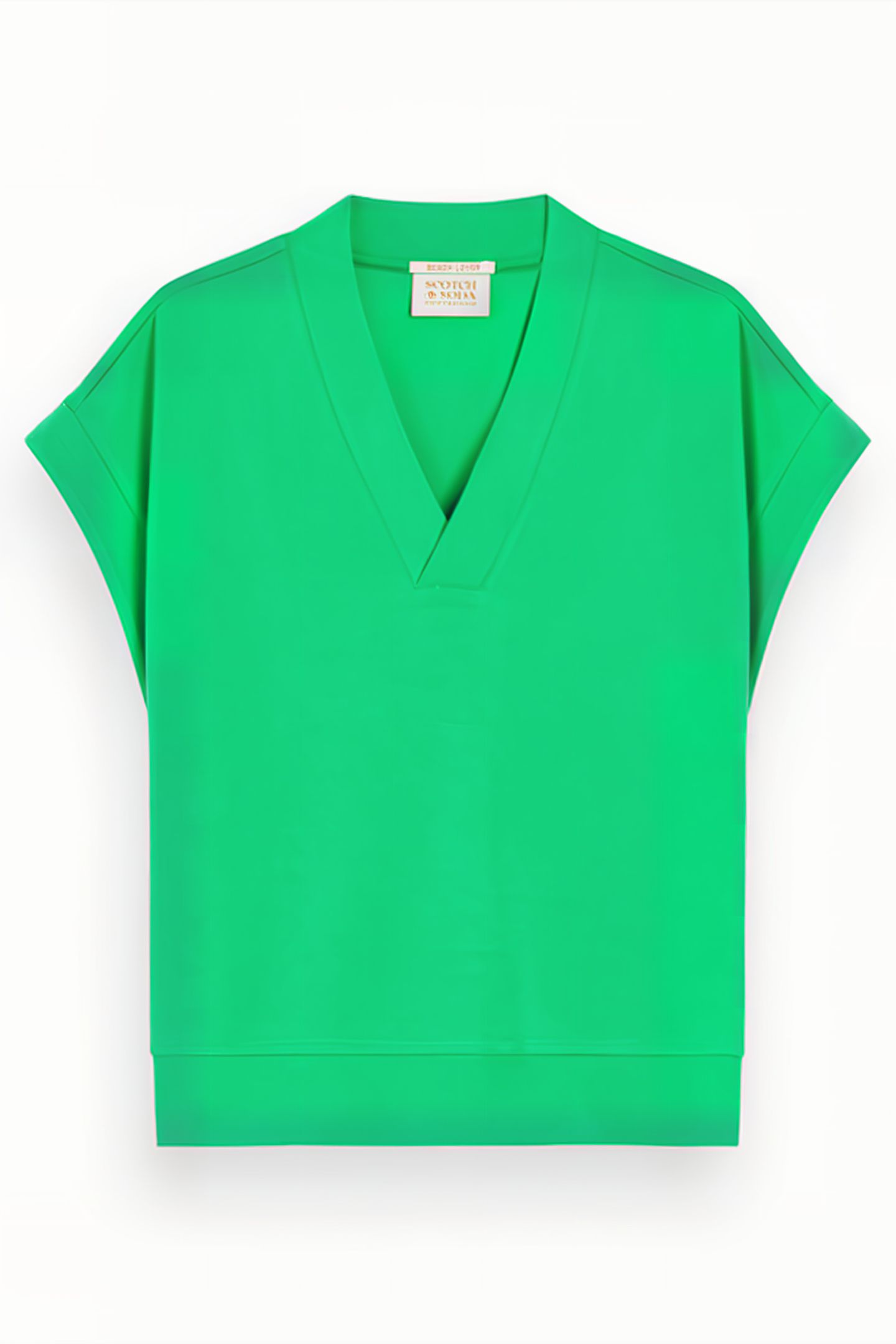 V-NECK SLEEVELESS MODAL SWEATSHIRT SCUBA GREEN 4