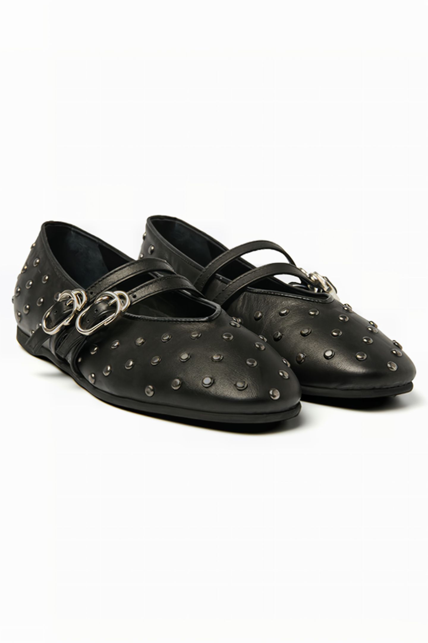 GISELE GRACE STUDS BLACK LEATHER 2