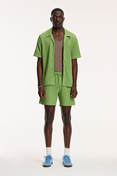 OSCAR WAFFLE STRUCTURE SHORTS LIGHT OLIVE GREEN 6