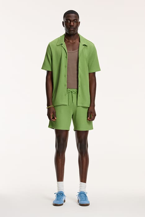 DEAN WAFFLE STRUCTURE SHORTSLEEVE LIGHT OLIVE GREEN 5