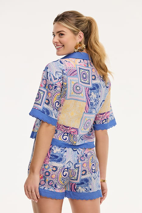 EMILY BLOUSE PAISLEY BANNER PAISLEY BANNER BLUE 2