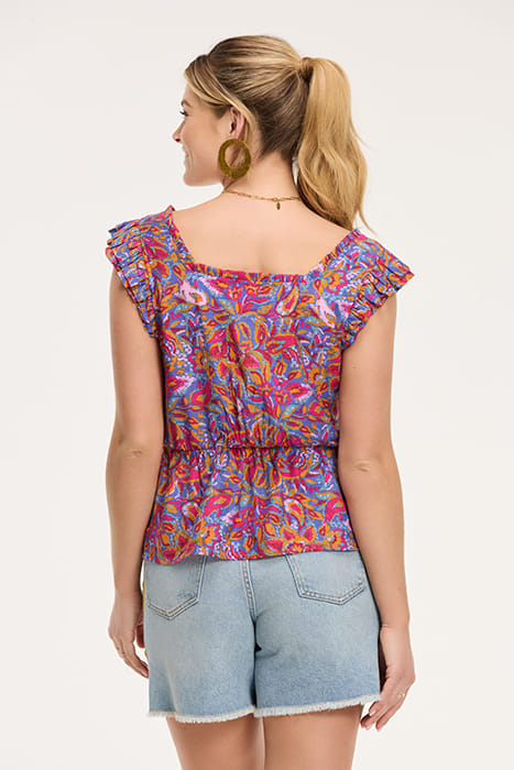 ELLE BLOUSE SICILIAN FLOWER PURPLE SICILIAN FLOWER 2