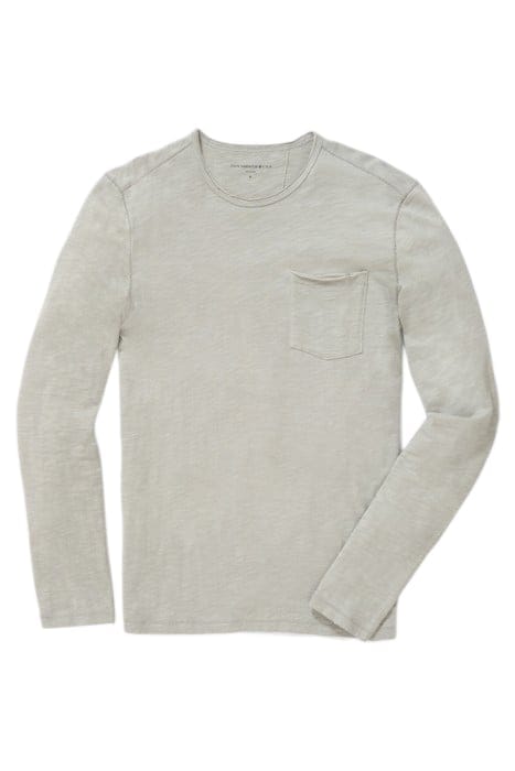 ALDEN LS SLUB CREW WITH CHEST POCKET LIGHT GREY 1