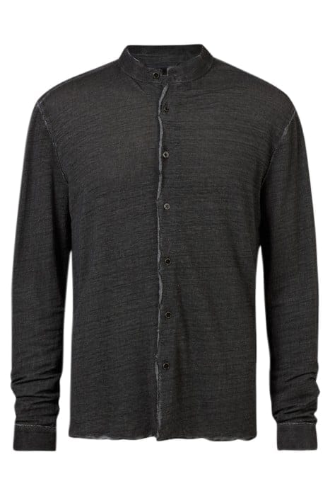 TRINITY REGULAR FIT LS BAND COLLAR SHIRT IRON GREY 1