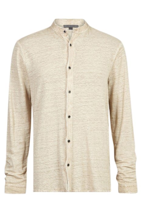 TRINITY REGULAR FIT LS BAND COLLAR SHIRT TOAST 1