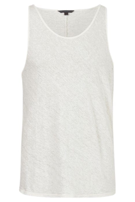 BROOME SLIM FIT LINEN TANK TOP WITH COLD EGG SHELL 1