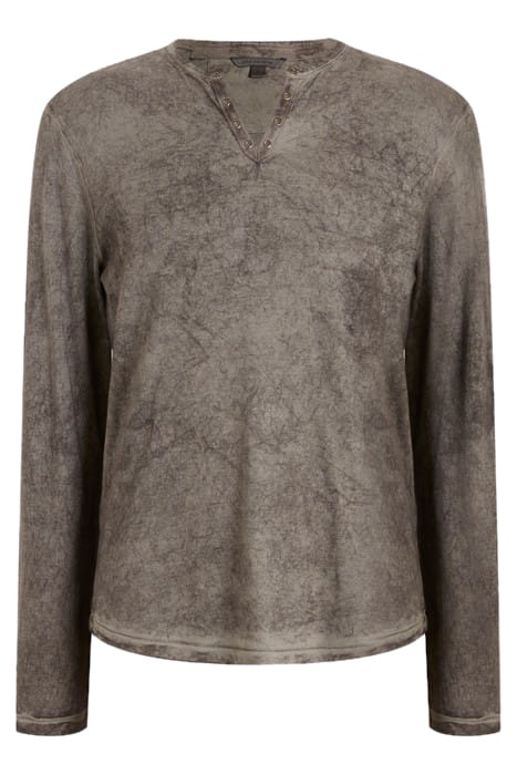 ASH LS GROMMET HENLEY WITH CARBON WASH NICKEL 1