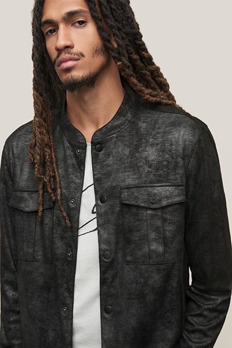 COTTLE REGULAR FIT LS SNAP FRONT BOMBER BLACK 2