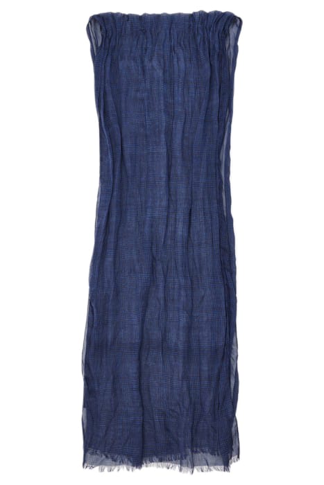 PRINCE OF WALE PLAID PRINTED SCARF TITANIUM BLUE 1