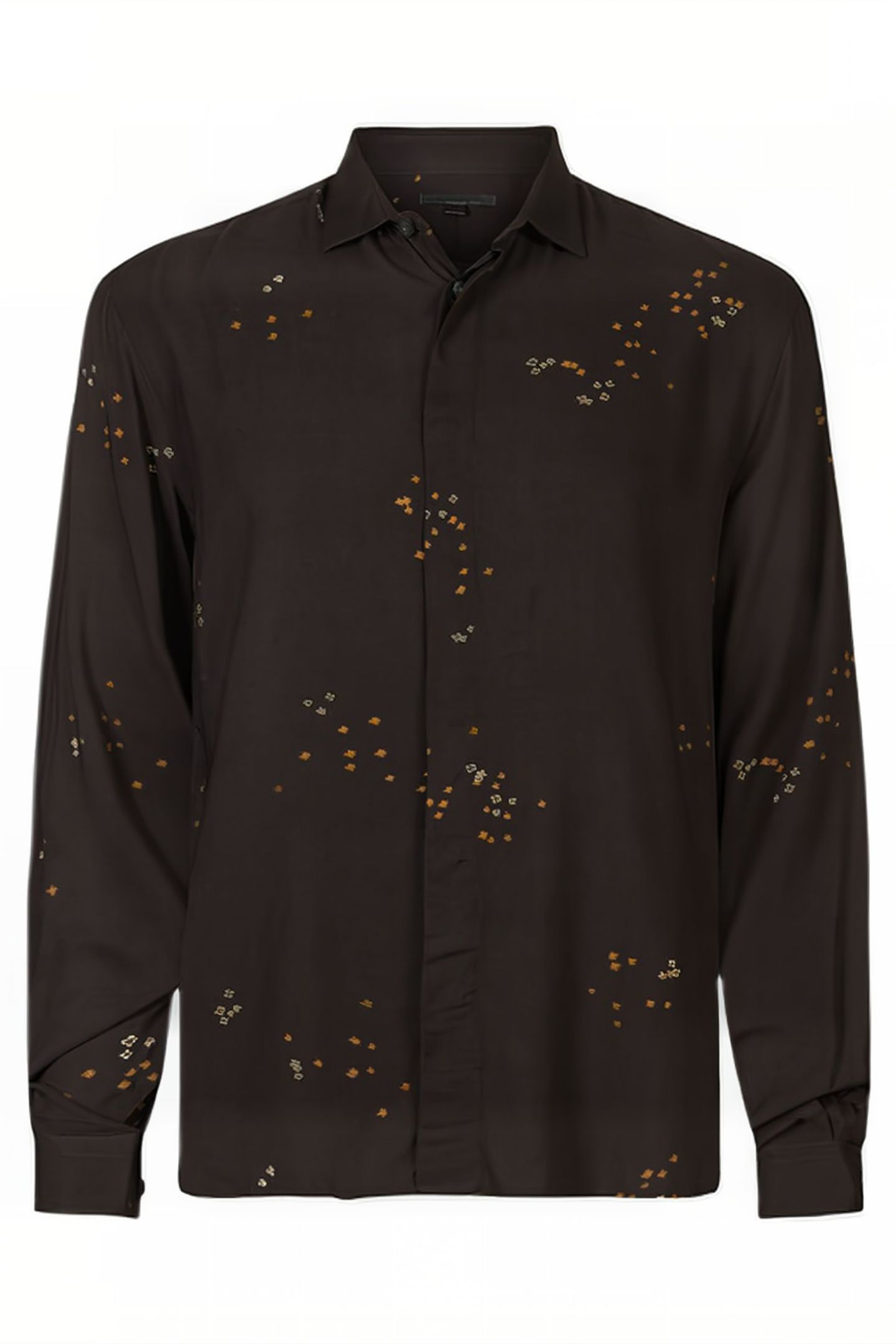 RODNEY LS SPORT SHIRT CONCEALED PLACKET ESPRESSO 1