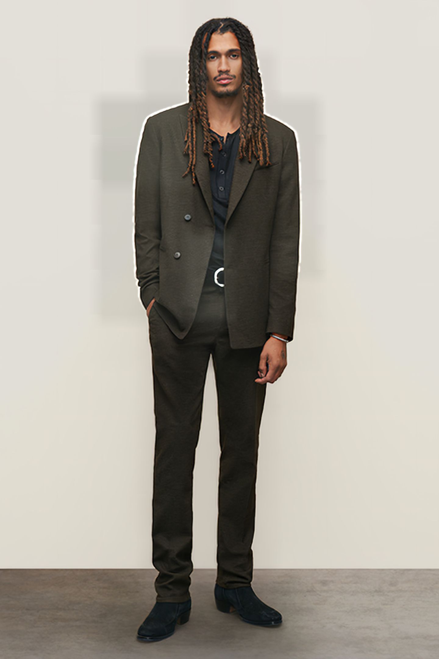 SLIM FIT PEAK LAPEL JACKET WITH ASYMMETR KELP 2