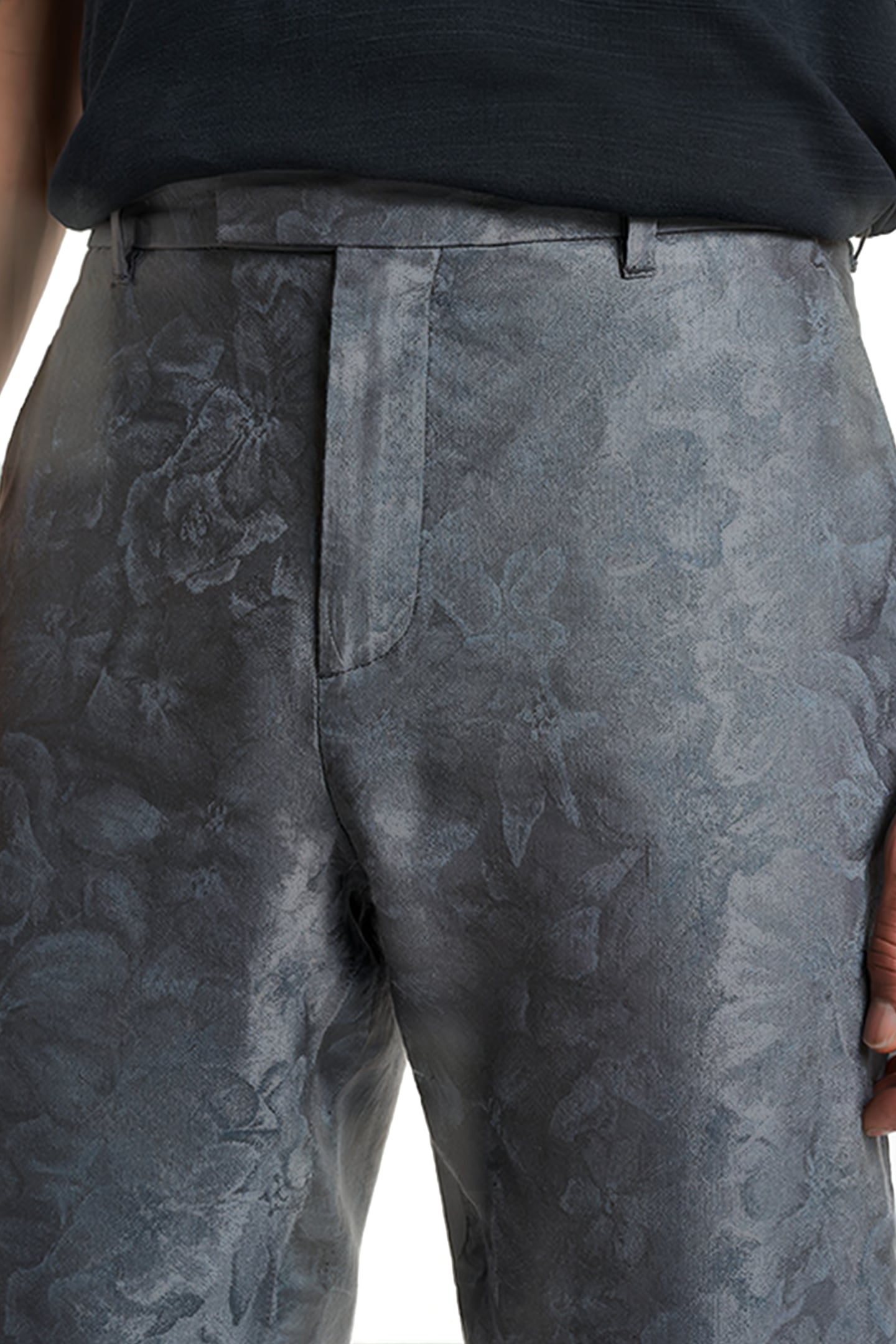 SLIM FIT PANTS WITH WELT HIP POCKET AND IRON GREY 3