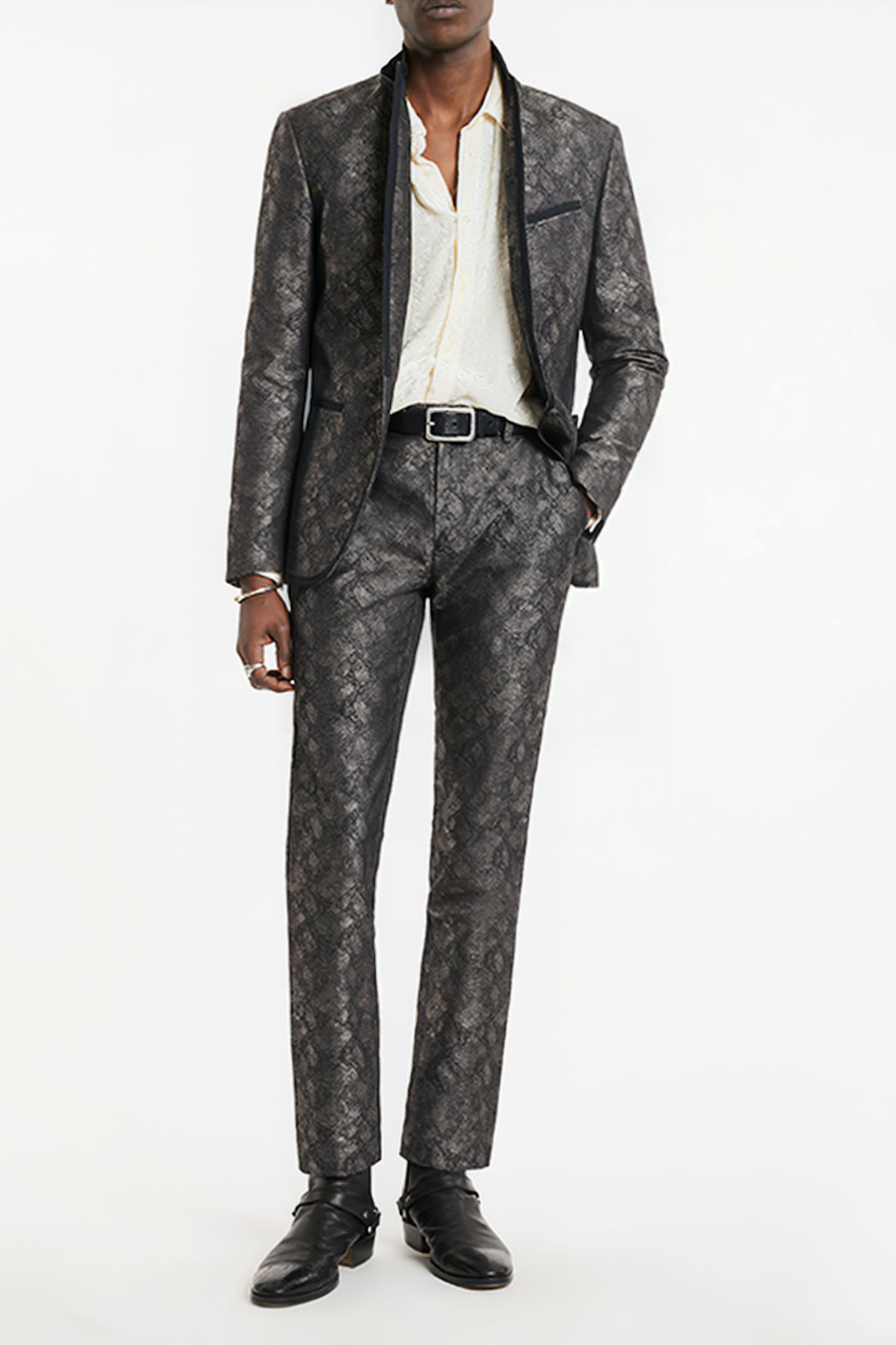 SLIM FIT PANTS WITH WELT HIP POCKET AND ALMOND 2