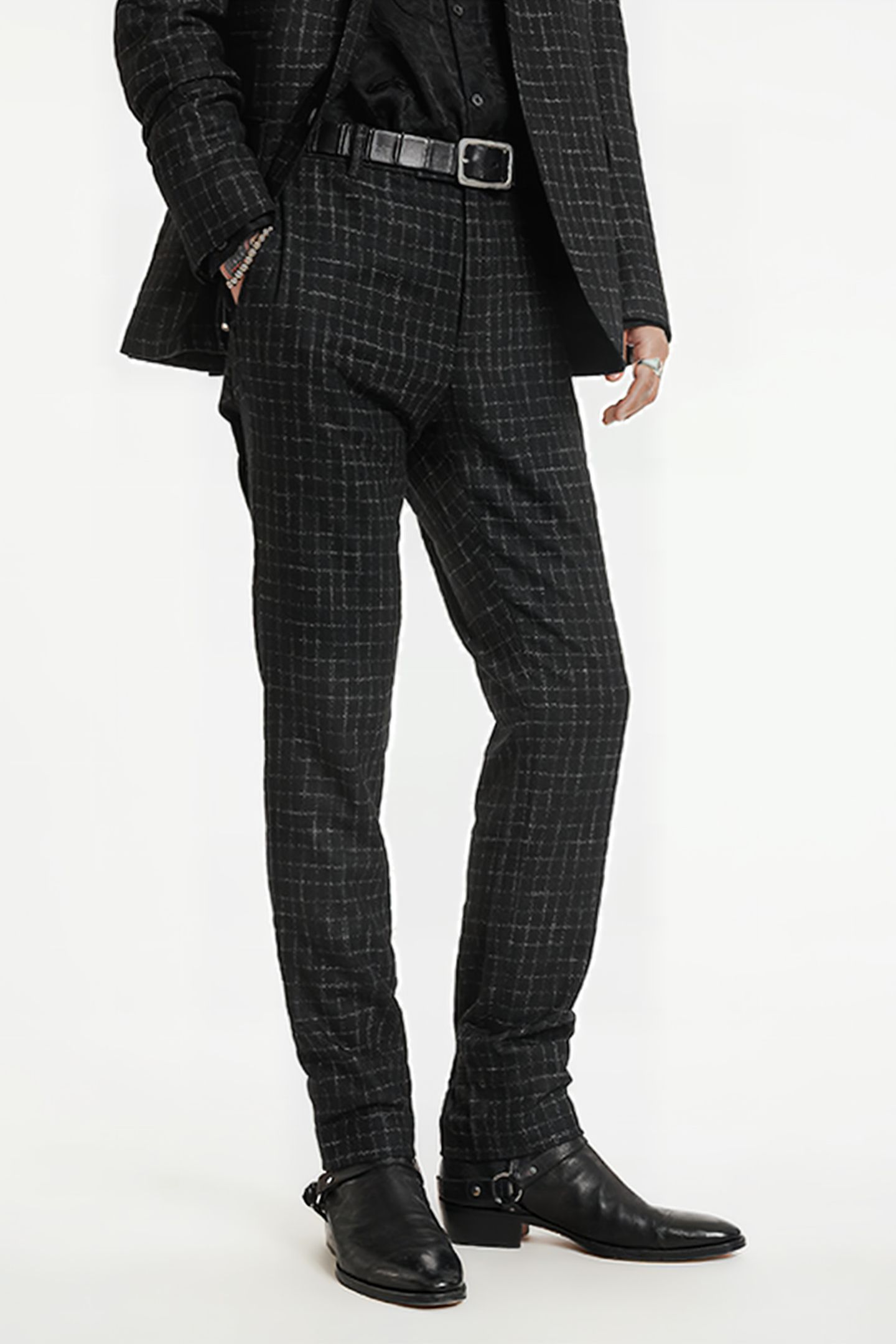 SLIM FIT PANTS WITH WELT HIP POCKET AND BLACK 1