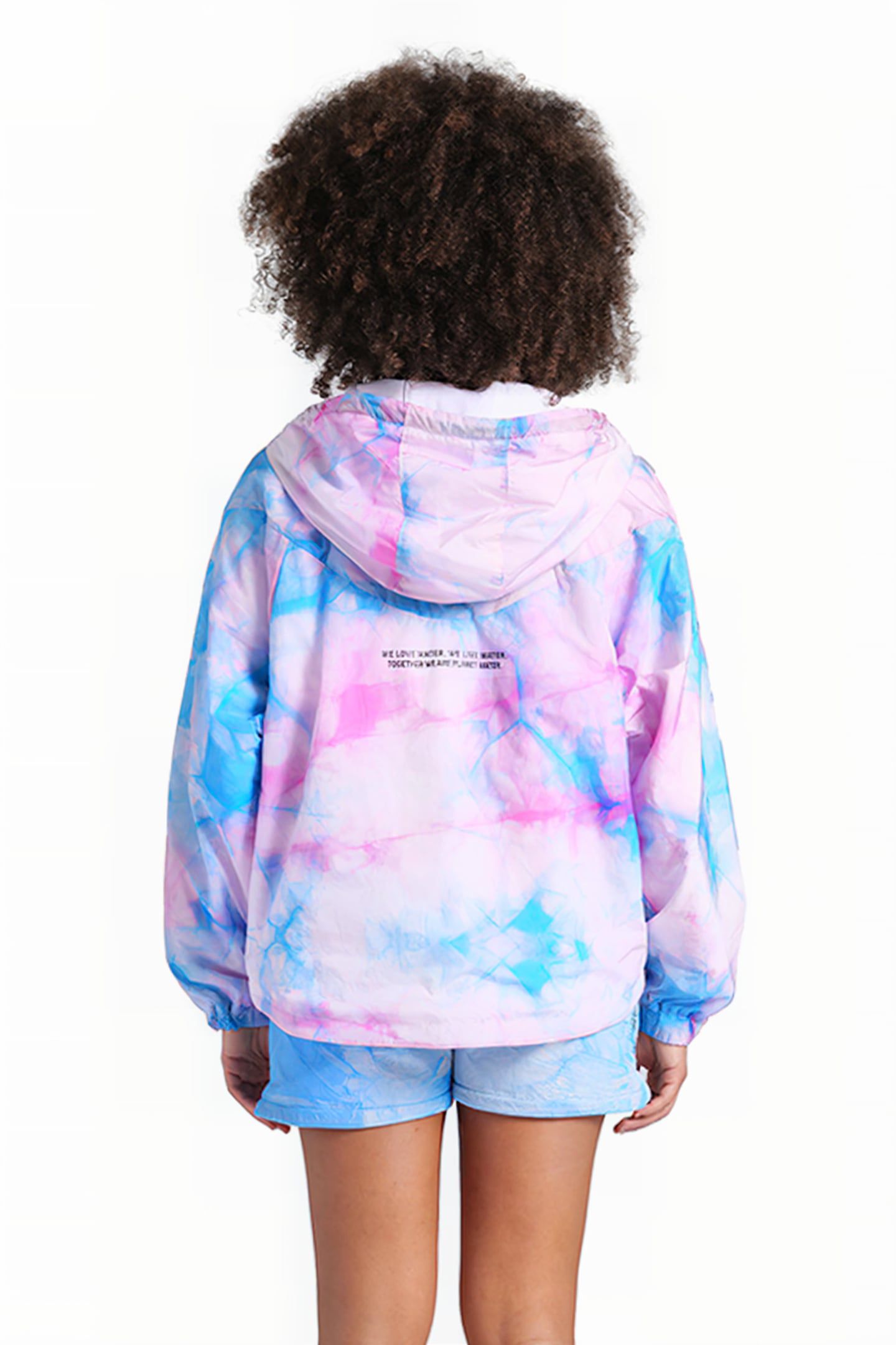 WOMEN'S HOODED JACKET MPH CYAN MULTI TIE&DYE 2