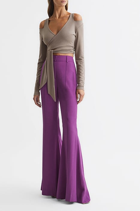 CAMILLE-TIE LONG-SLEEVED TOP — MINK 3