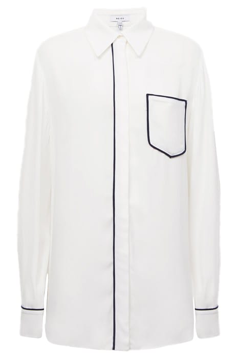 GINA-SIDE BUTTON-DOWN SHIRT — IVORY 3