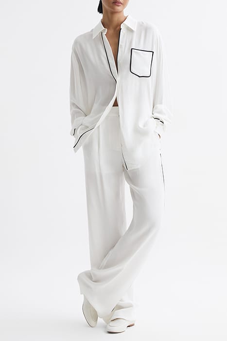 GINA-SIDE BUTTON-DOWN SHIRT — IVORY 5