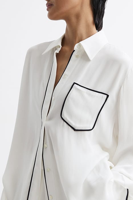 GINA-SIDE BUTTON-DOWN SHIRT — IVORY 6