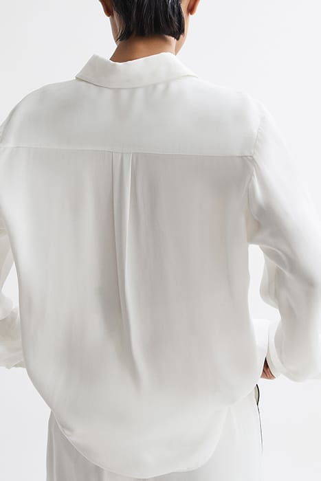 GINA-SIDE BUTTON-DOWN SHIRT — IVORY 2