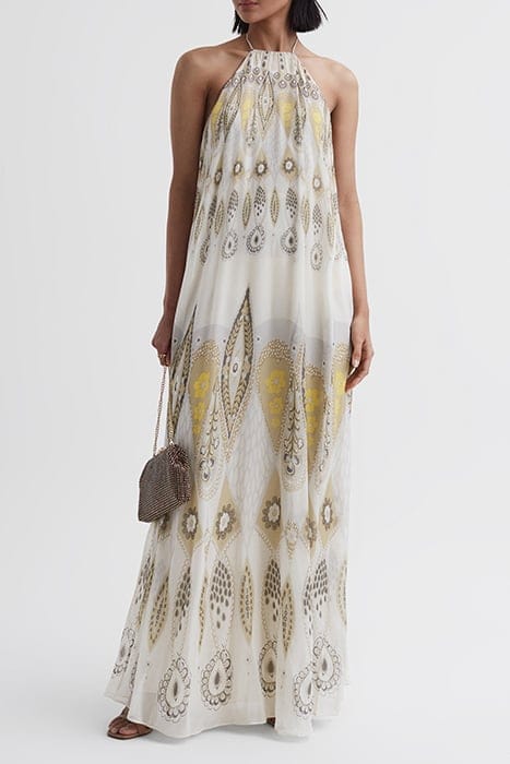 LIZA PRINTED MAXI DRESS — YELLOW 1