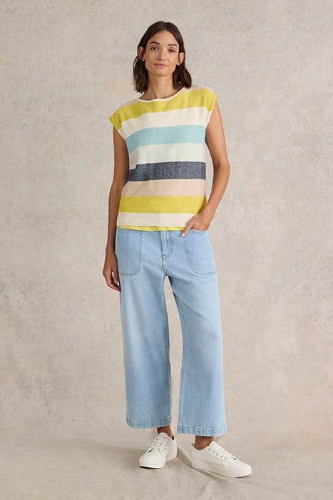 TIA WIDE LEG CROP JEAN LIGHT DENIM 1